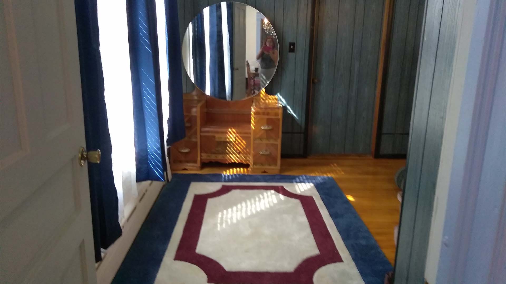 Blue Bed Room Floor refinishing progress.