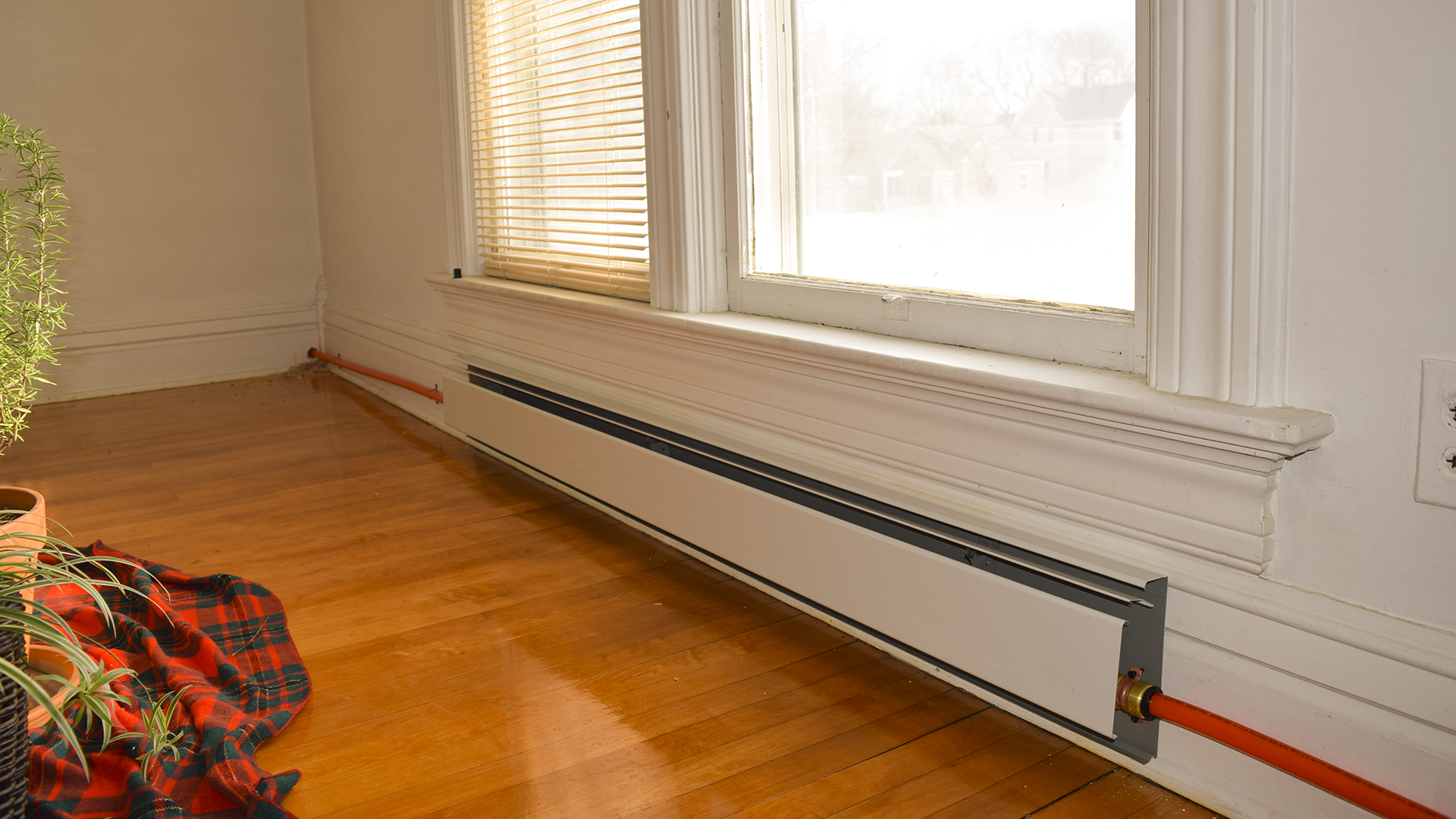 Hydronic Heat System Installation, Pex pipes and radiators on the 2nd floor.