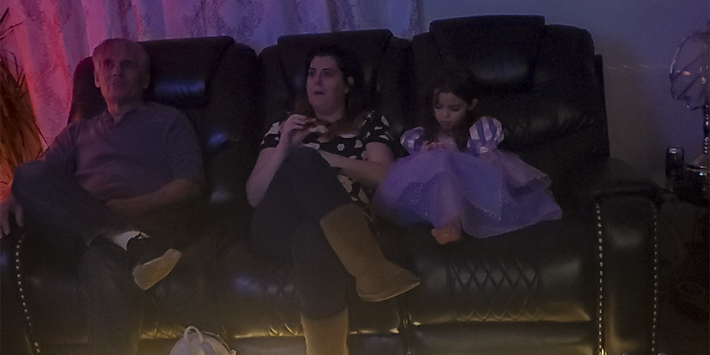 Colored Lighting accents make a warm setting.